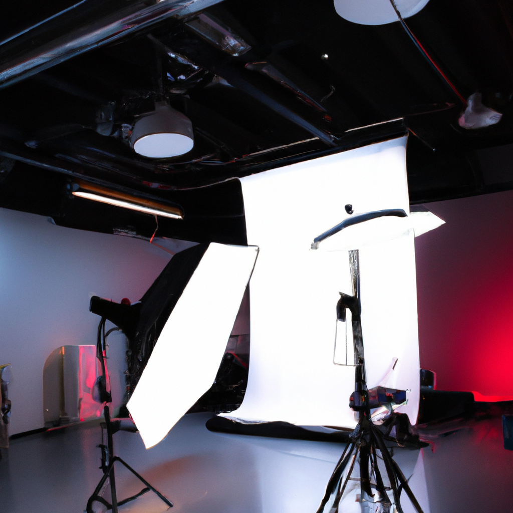 Veltrin Light Studio interior with soft lighting panels and high-contrast shadows in Vancouver